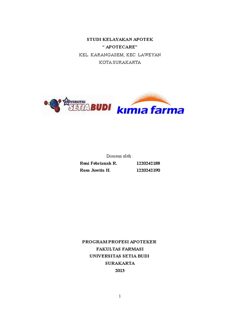 Studi Kelayakan Apotek Pdf