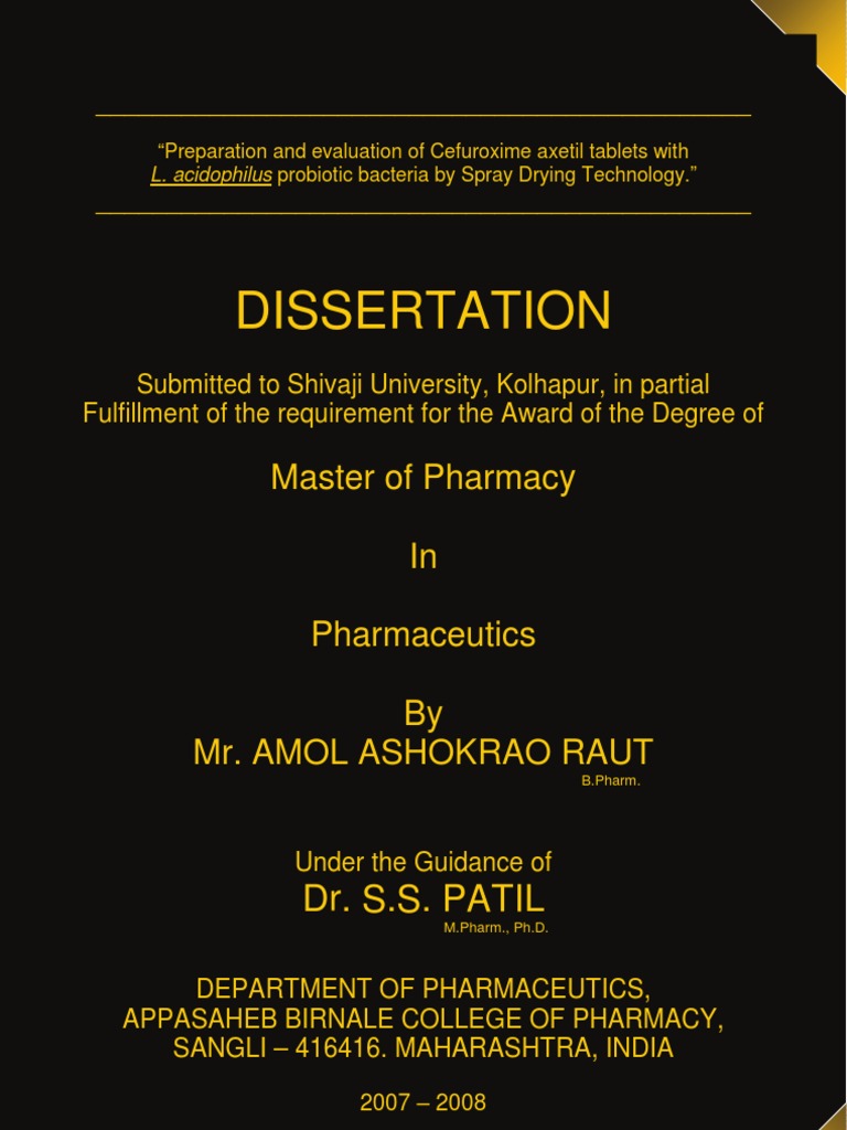 dissertation in pharmacy