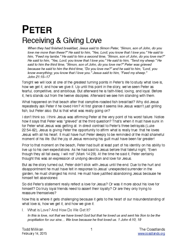 Understanding Love Through Peter's Journey | PDF | Saint Peter ...