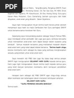 TEKS UCAPAN YDP HARI GURU 2009