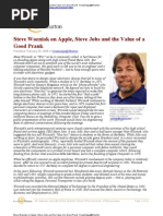 Download Steve Wozniak on Apple Steve Jobs and the Value of a by Innovator SN2557903 doc pdf
