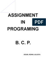 Assignment IN Programing B. C. P.: Oguin, Keanu Julius N