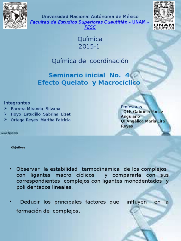 efecto quelato Quelación Complejo de Coordinación