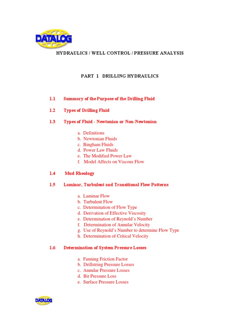 Drilling Fluid Hydraulics Overview | PDF | Shear Stress | Fluid Dynamics
