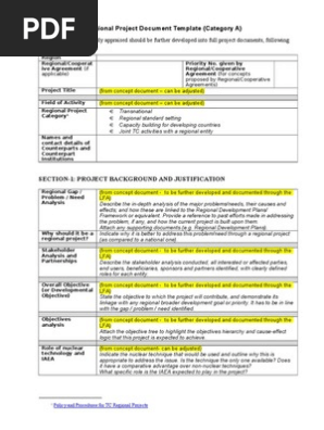 Regional Project Document Template 2012-01-10