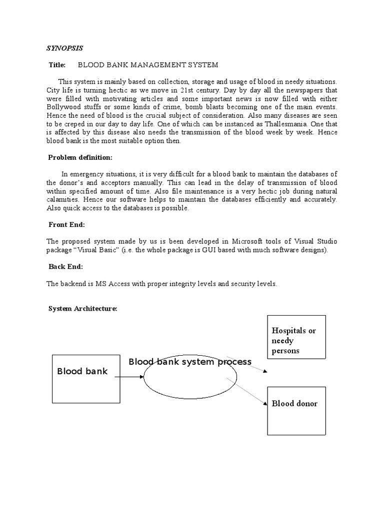dissertation on banked blood