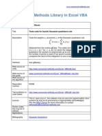 Numerical Methods Library in Excel VBA: Tests Code For 8-Point Gaussian Quadrature Rule