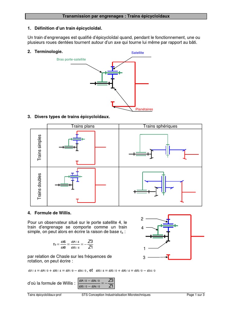 Train Épicycloidal PDF Ingénierie mécanique Machine — free download