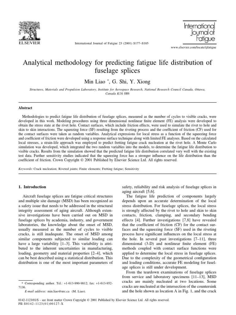 Analytical Methodology For Predicting Fatigue Life Distribution of ...