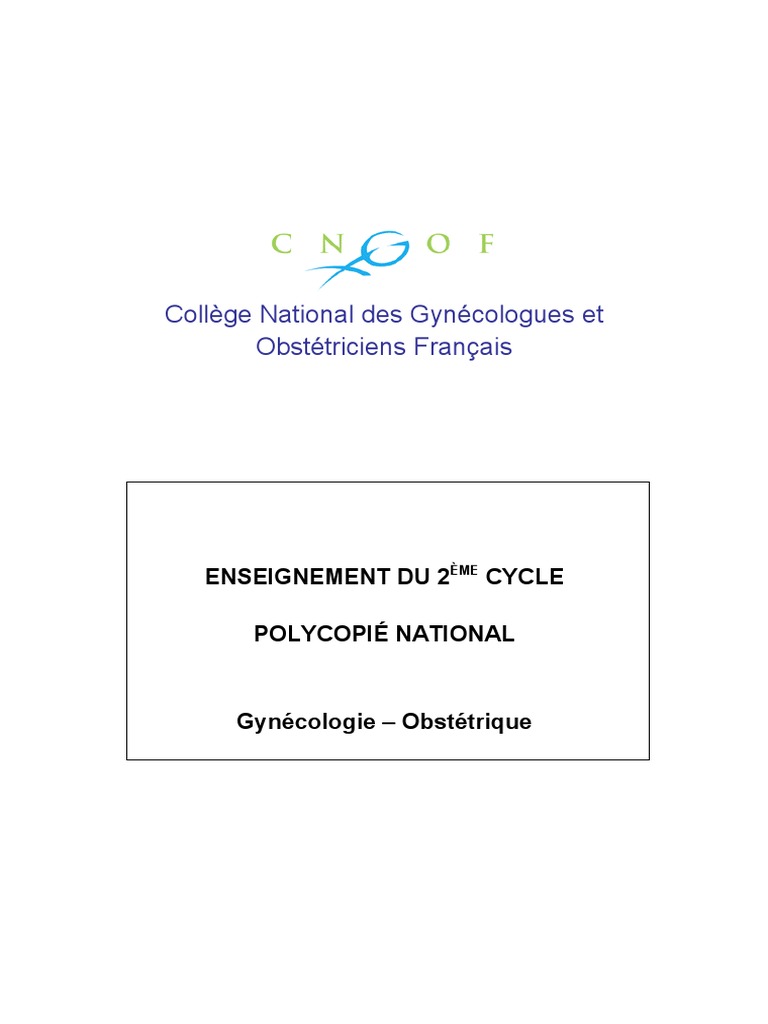 Poly Gynecologie Et Obstetriquezx Pdf Trisomie 21 Acide Folique