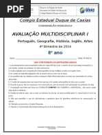 PROVA MULTI  I - 8 ANO