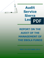 Sierra Leone Official Audit Report On Ebola Funds Management May-Oct 2014