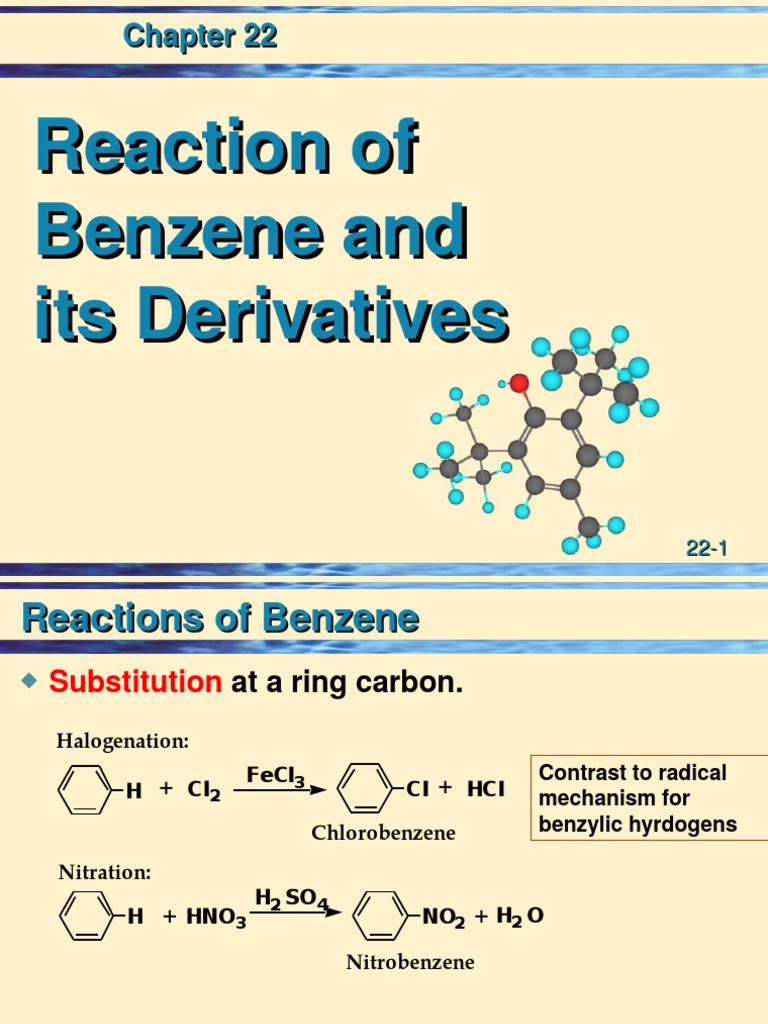 Benzene Reactions and Mechanisms | PDF | Chlorine | Organic Chemistry