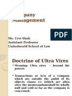 Company Management: Ms. Urvi Shah Assistant Professor Unitedworld School of Law