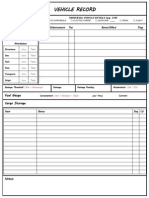 Vehicle Record Sheet