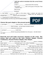 Complete The Sentences With The Verbs in Brackets Into The Correct Tense Past Simple or Past Continuous