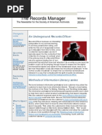 Download The Records Manager Newsletter Winter 2015 by SAAs RMRT The Records Manager SN255837487 doc pdf