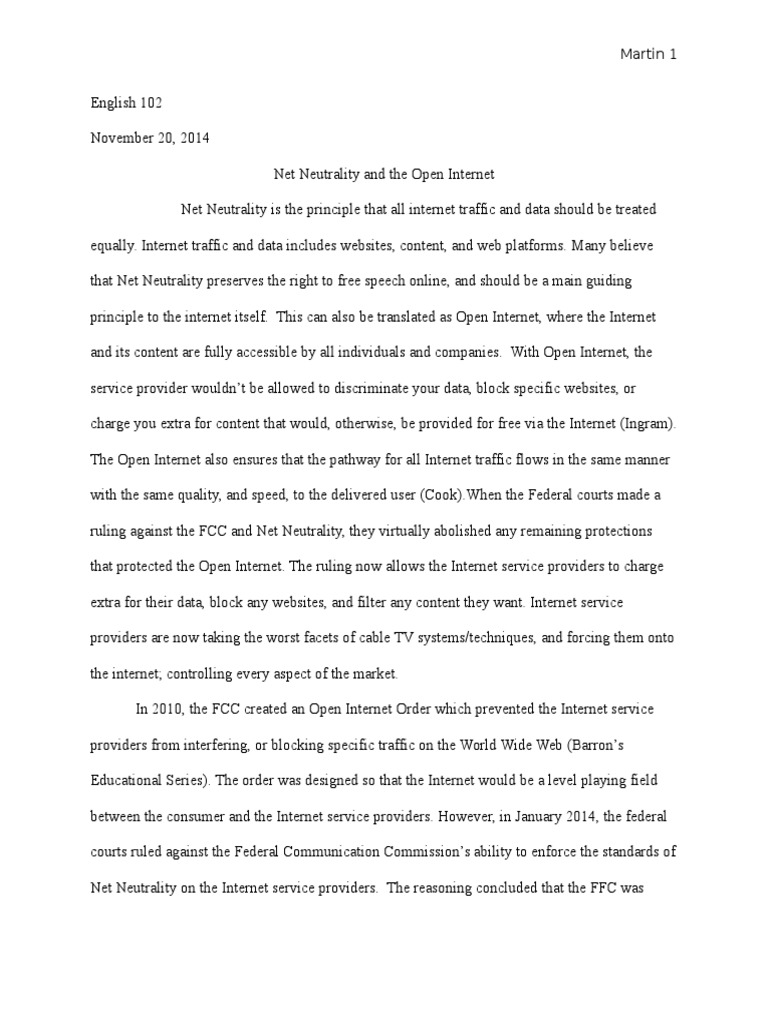 Net neutrality debate picture