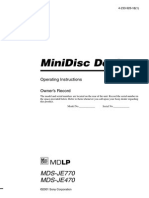 Minidisc Deck: Mds-Je770 Mds-Je470