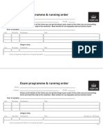 Exam Programme Slip