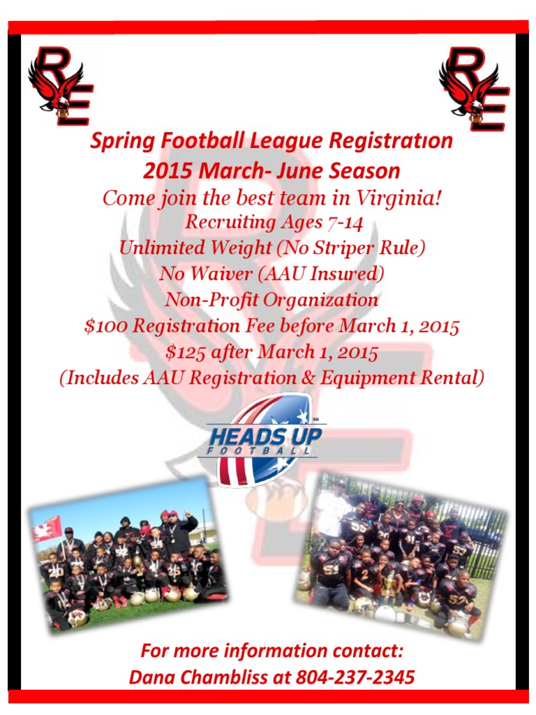 Spring Football League VA Ages 7-14 | PDF