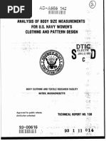 Analysis of Body Size Measurements For U.S. Navy Womens Clothing and Pattern Design 1993