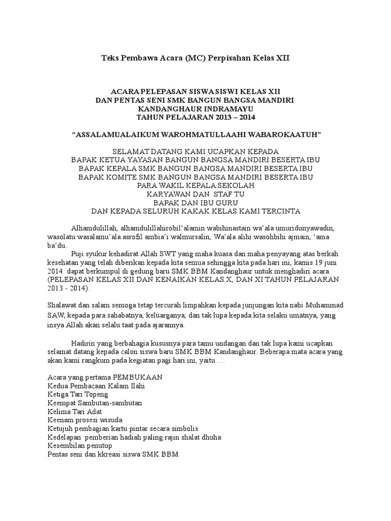 Teks Pembawa Acara Ii