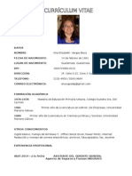 Currículum Vitae de Ana Vargas 2015