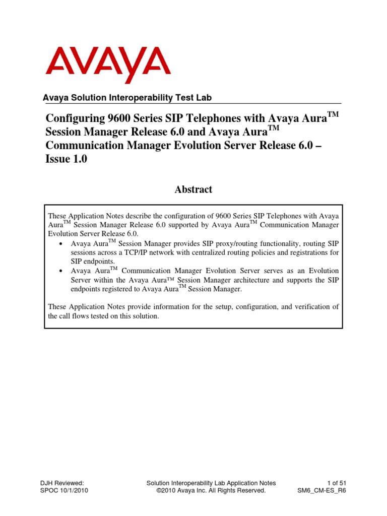 9600 SIP Configuration PDF | PDF | Session Initiation Protocol | Ip ...