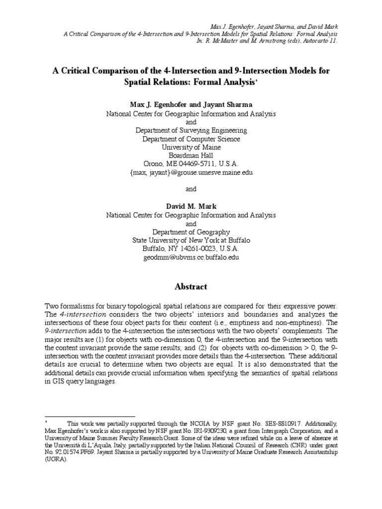 Comparing 4-Intersection and 9-Intersection Models | PDF | Geographic ...