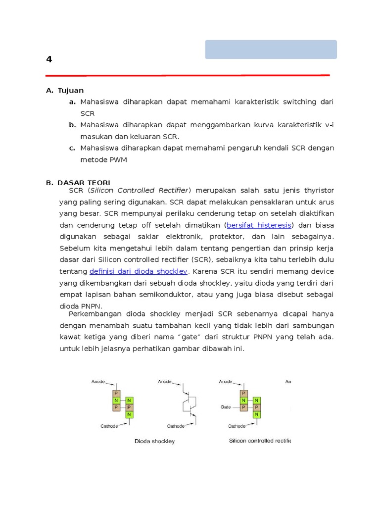 Jobsheet4 - Karakteristik SCR | PDF | Sains & Matematika