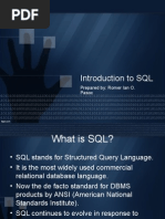 Introduction To SQL: Prepared By: Romer Ian O. Pasoc