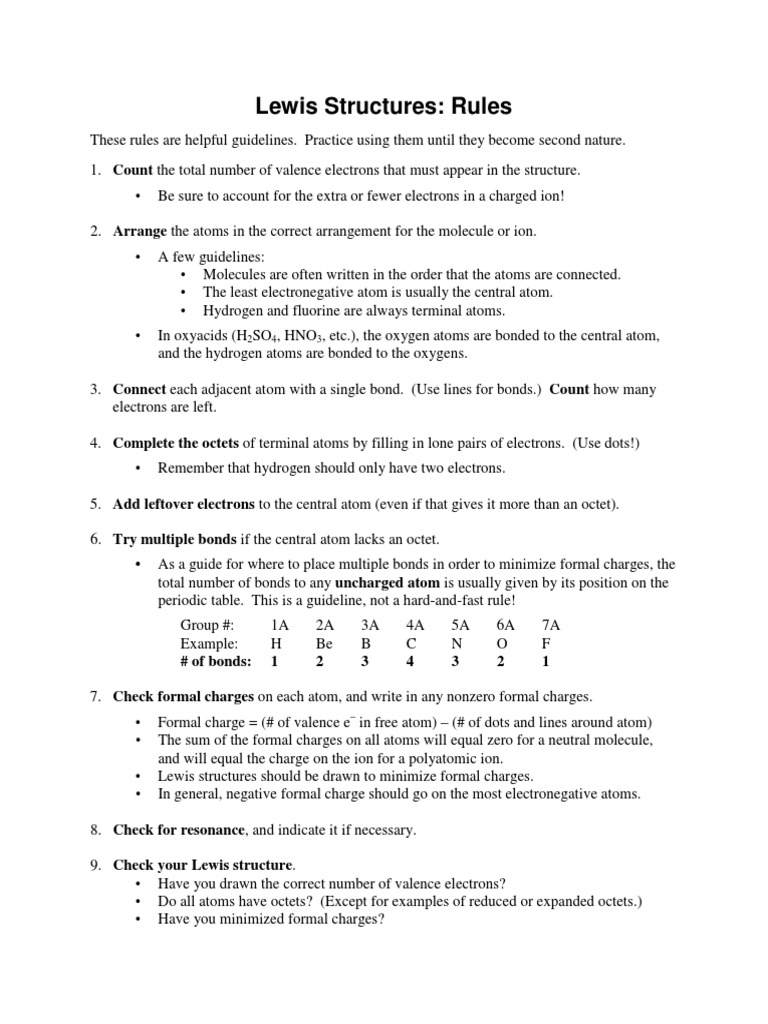 Chemistry Students' Guide to Lewis Structures | PDF | Science & Mathematics