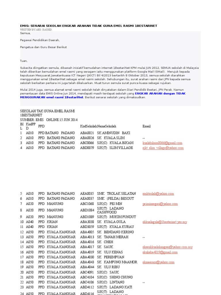 Email Rasmi 1bestarinet | PDF