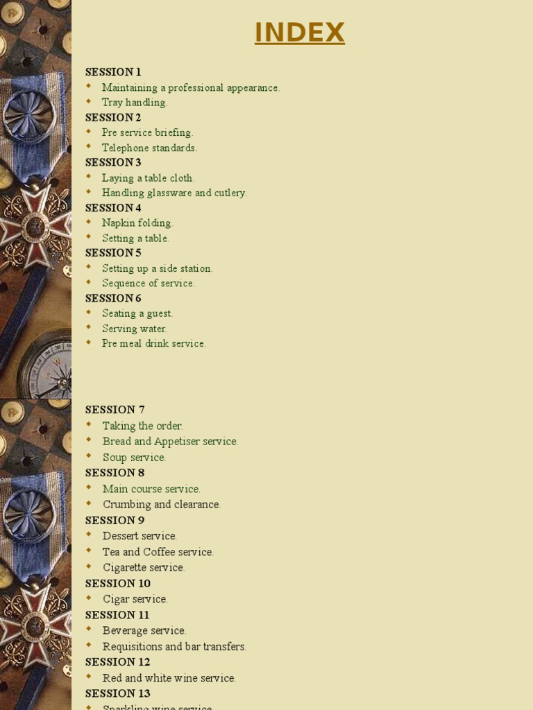 Restaurant Service Training Guide | PDF | Tableware | Waiting Staff