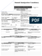 NZ Evaluation Form For Skilled Professionals