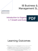 IB Business & Management SL: Introduction To Organizations 1.7 Growth and Evolution
