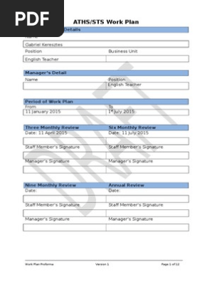 work plan