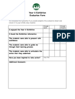 Exhibition Evaluation Form Parent