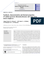 Synthesis, Characterization and Thermal Properties of Sodium Pyruvate Thiosemicarbazone and Some of Its Metal Complexes