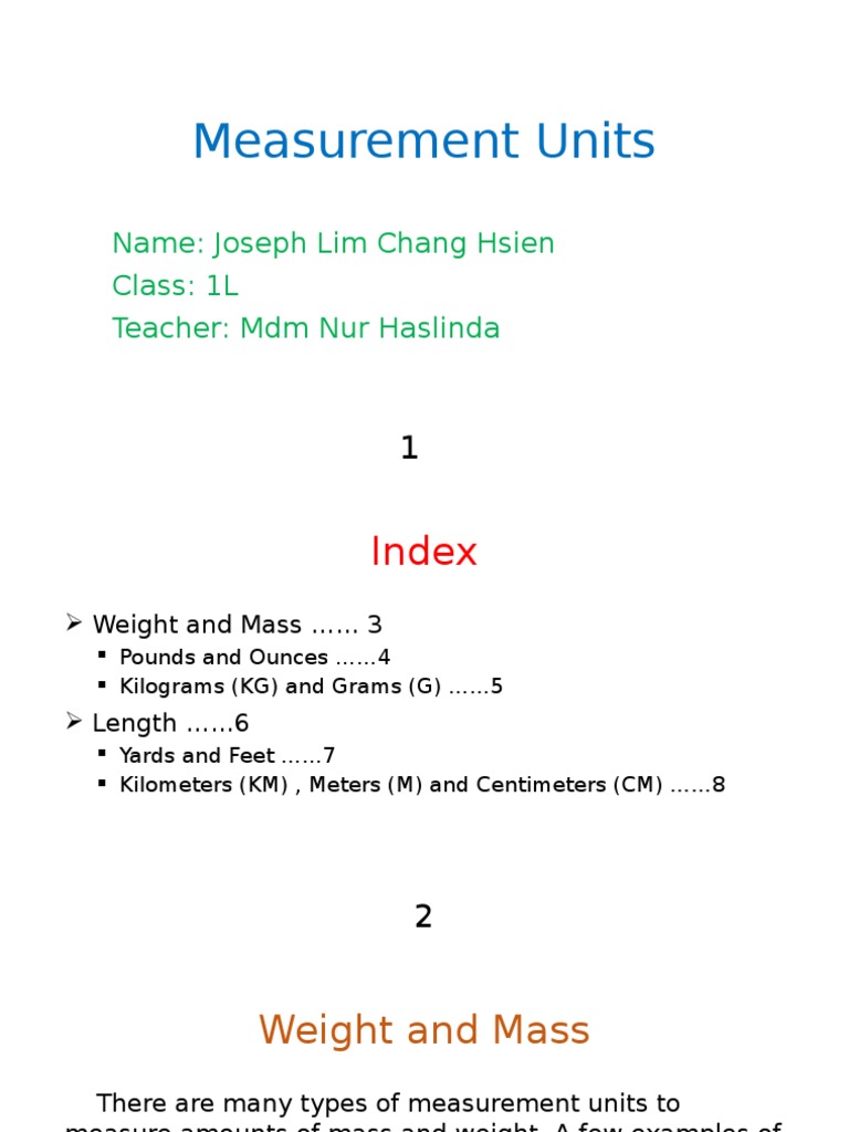 Measurement Units Guide | PDF