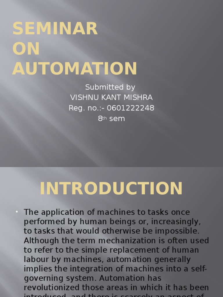 Automation in Manufacturing | PDF | Automation | Machines
