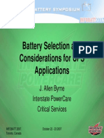 Battery Selection for Uninterruptible Power Systems 20(UPS)