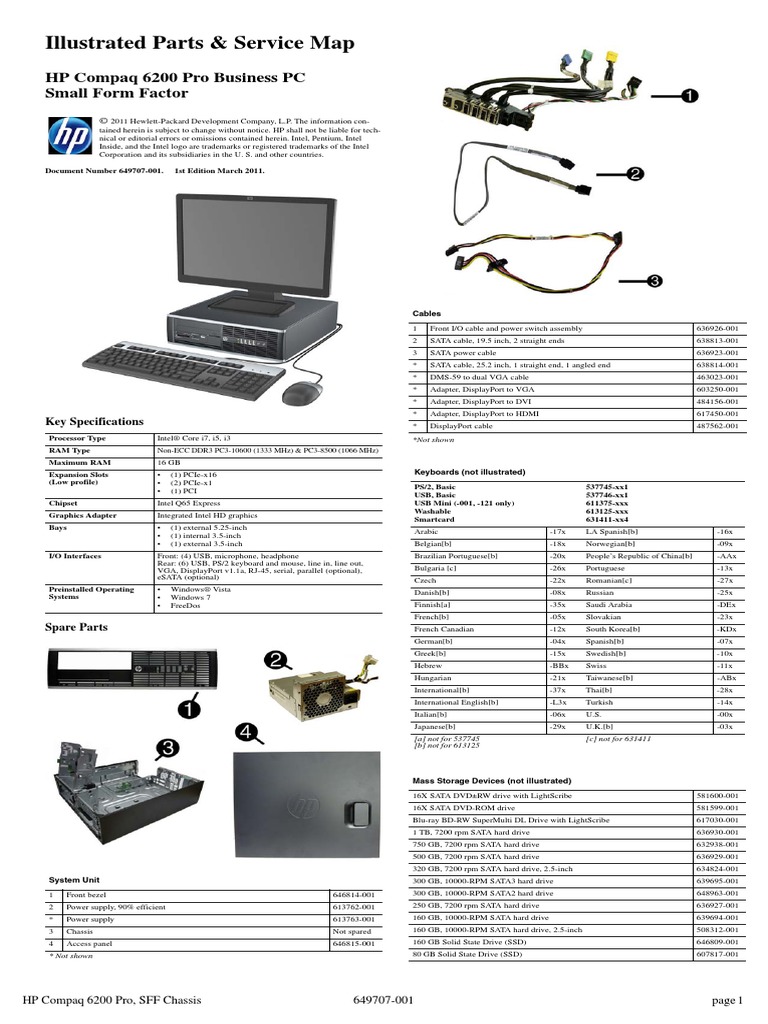 HP Spare Parts | PDF | Booting | Bios