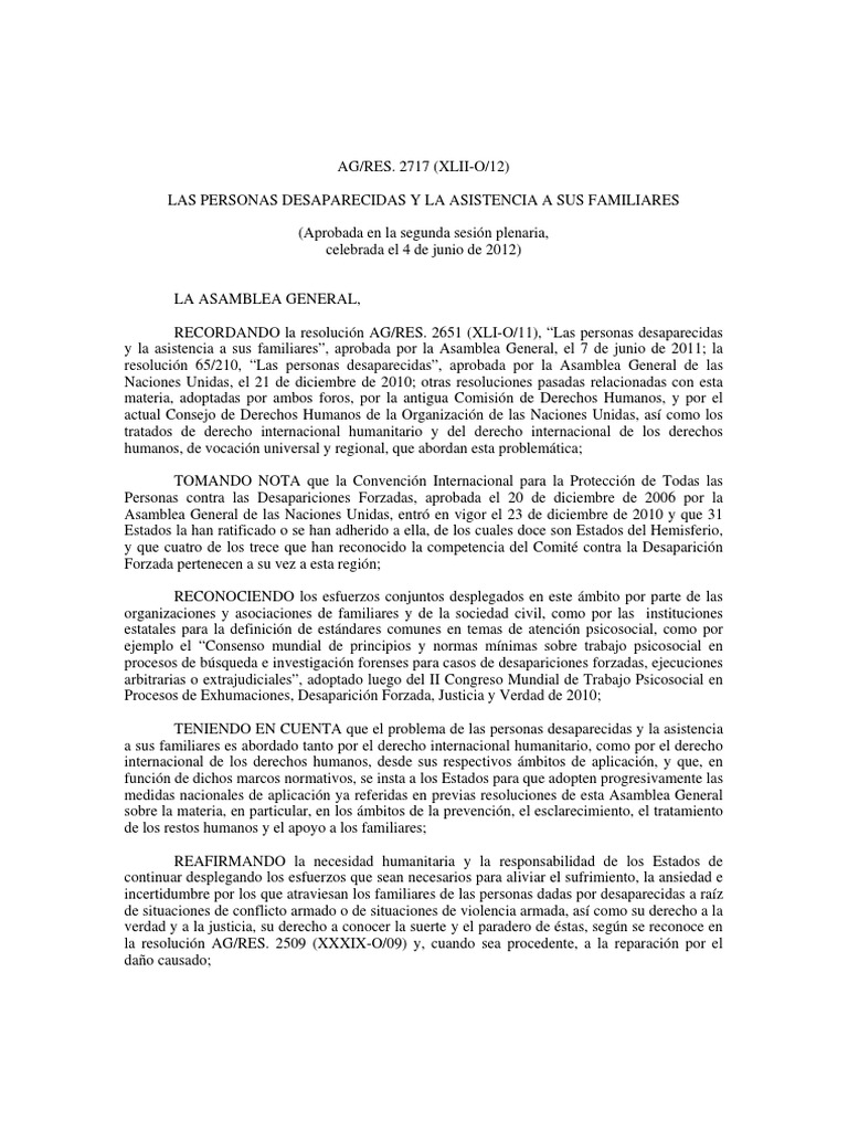 Resolución Asamblea General Naciones Unidas Naciones Unidas