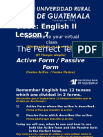 Ingles 2 Clase 7 Perfect Tenses Active and Passive Form