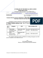 Mba Mca Notification Cet Date 08.01.2015