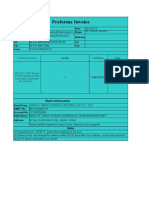 Proforma Invoice: No Date Seller Address Address Tel Tel Fax Fax Form
