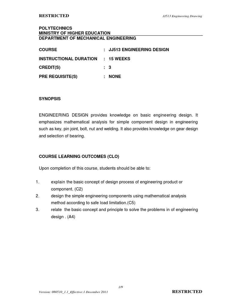 Jj513 Engineering Design | PDF | Gear | Nut (Hardware)