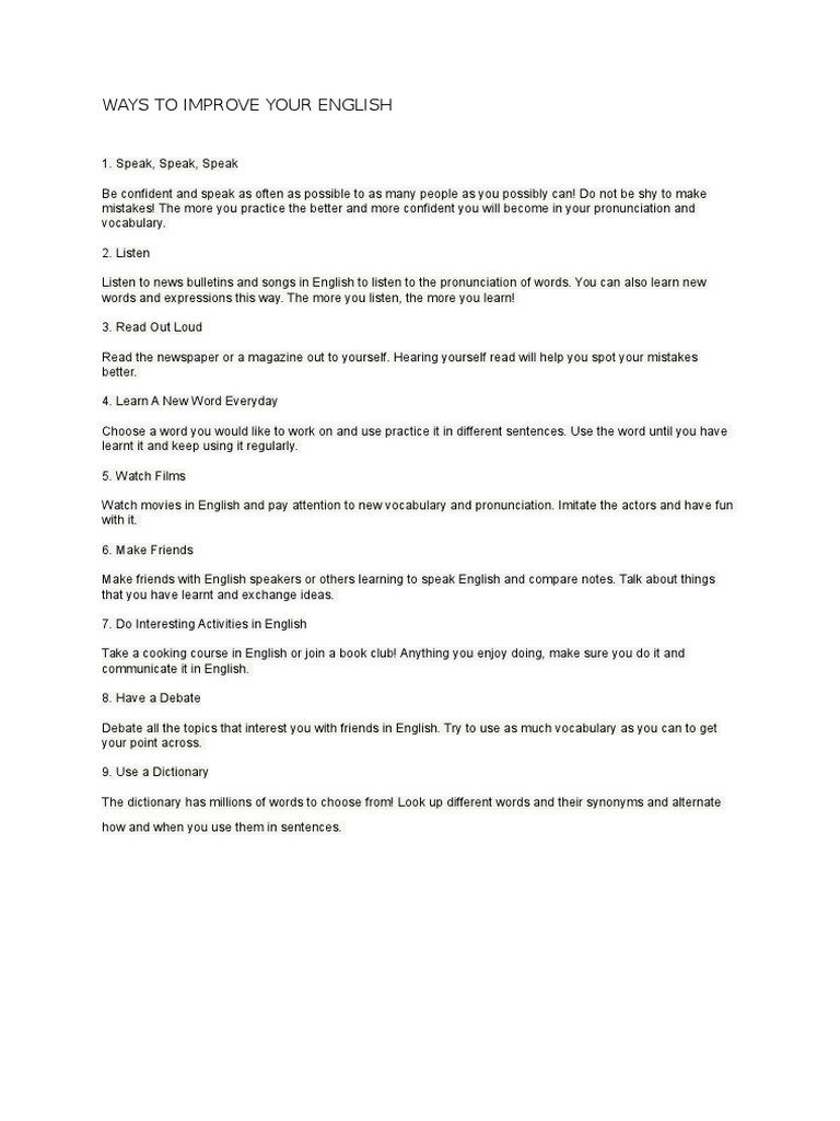 How To Improve Your English | PDF